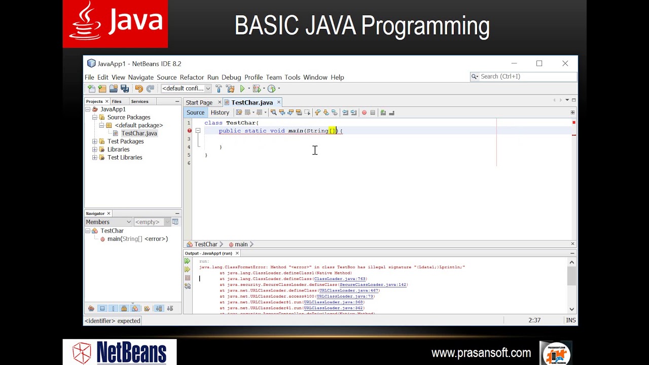 ตัวอย่างโปรแกรม java  Update New  JAVA 023 ตัวอย่างโปรแกรมข้อมูลชนิด Char