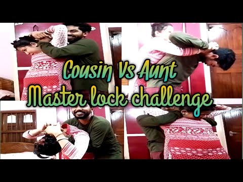 Master lock challenge// cousin Vs aunty # funnyvideo#challenge