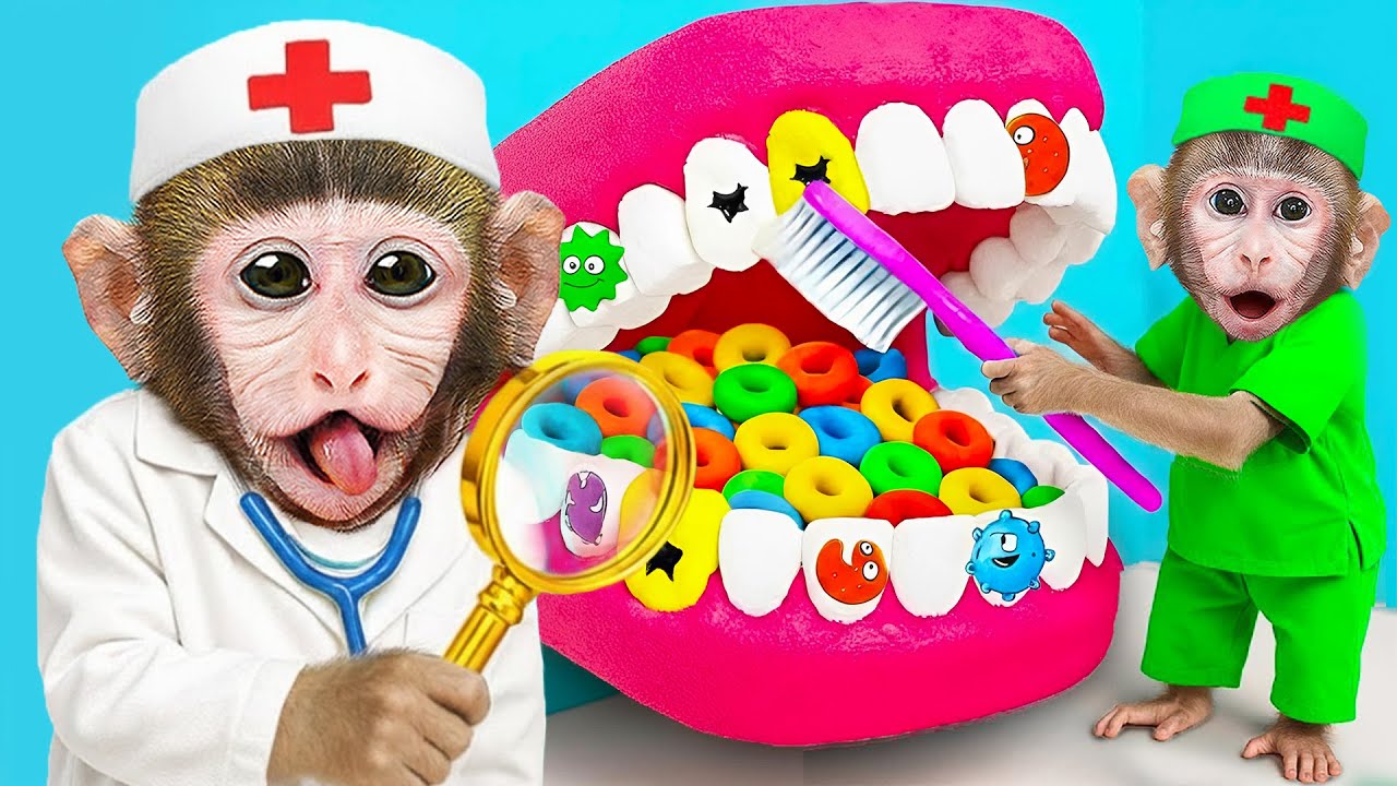 Mono MoMo Revisa los Dientes del Mono Bebe y lo Rescata del MAR DE LAVA 🦷🌋 | MONO MOMO ESP