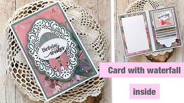 Card with waterfall inside // Template Library by #crafterscompanion