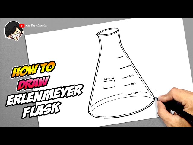 Sketch of Erlenmeyer Flask Isolated on White Stock Vector - Illustration of  glassware, background: 188836068