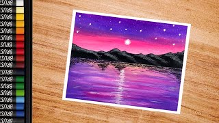 Simple Oil Pastel Beautiful Landscape Painting Tutorial for beginners | Oil Pastel Drawing | 💕✍️😍