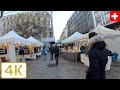 Rue de Rive (Shopping Street) Geneva, Switzerland | Winter 2021【4K】