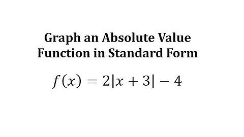 Graph an Absolute Value Function in Standard Form f(x)=2|x+3|-4
