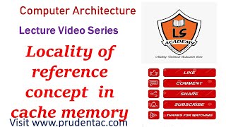 Locality of reference concept  in cache memory