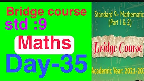 Bridge course,std:9th ,Mathematics, day 35, Setu abhyaskram nineth maths, day 35 ,bridge course