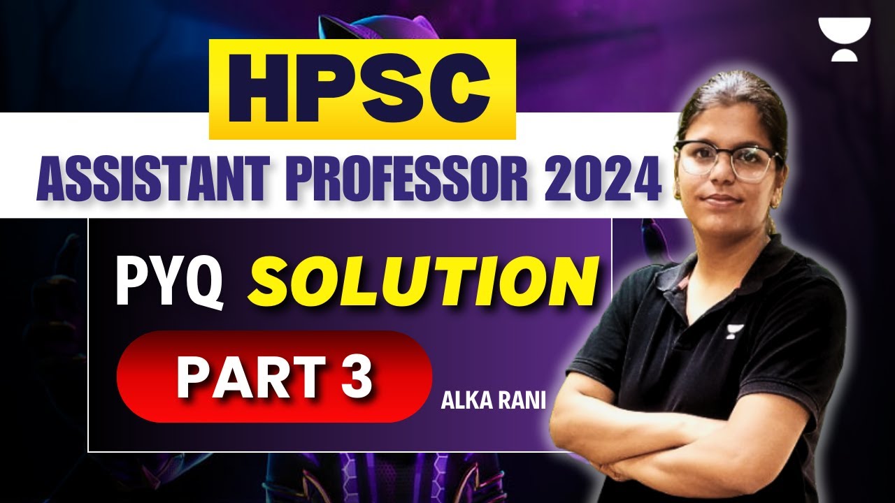 HPSC Assistant Professor 2024 | Chemical Sciences PYQs Solution Part 3 ...