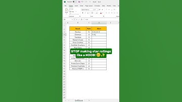 Star rating in excel! #excel #exceltips #exceltricks #spreadsheet