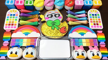 RAINBOW slime !!! Mixing random into GLOSSY Slime !!! Relaxing slime videoTom Slime