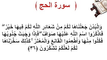 سورة الحج الأية 36