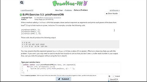 Java Practice It || 3.3 printPowersOfN|| method basics, parameters, for loops