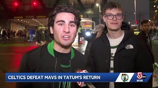 Tatum filled with 'gratitude' in his return to court following Achilles surgery