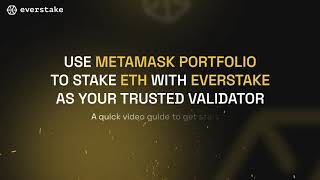 How To Stake Eth Using Metamask Portfolio With Everstake
