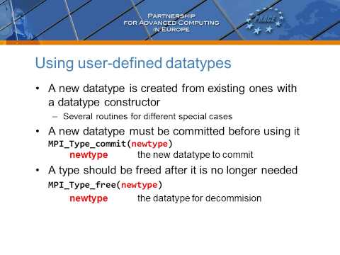 PRACE Video Tutorial - User Defined Datatypes in MPI