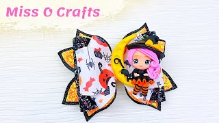 Halloween Hair Bow Tutorial  / How To Make Faux Leather Hair Bows/ Hair Bow Tutorial | Miss O Crafts