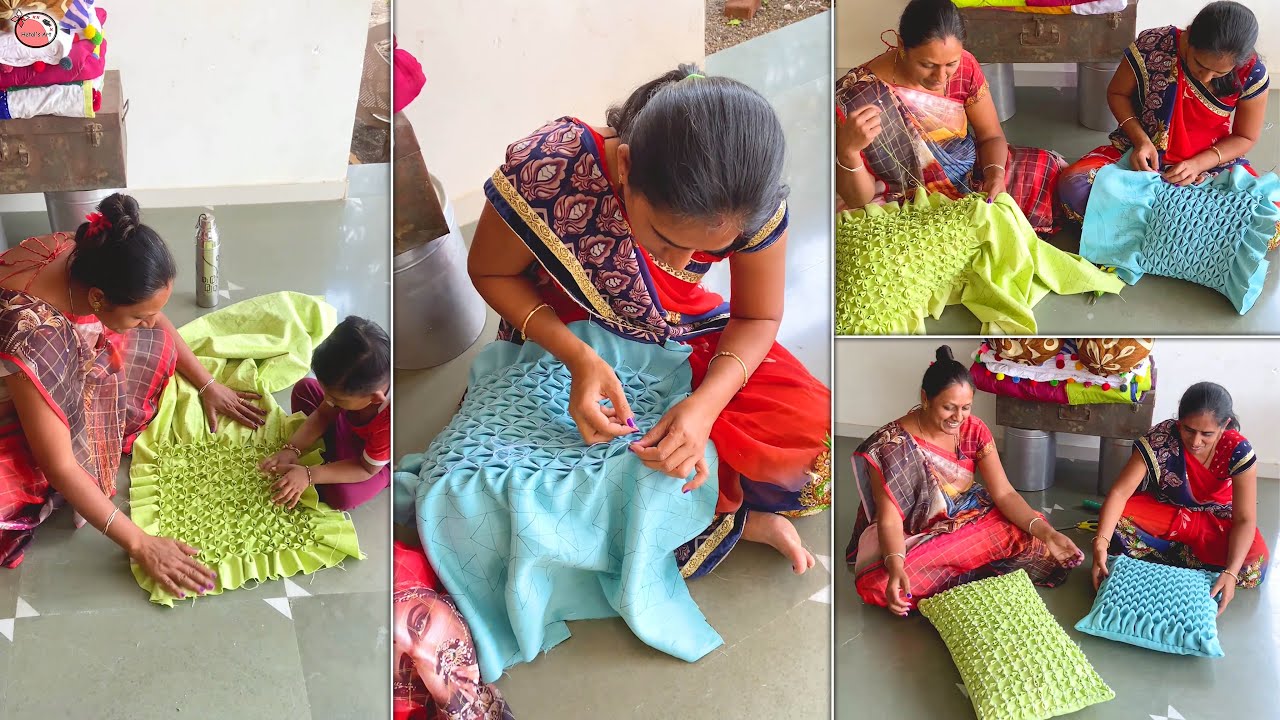 Smocking cushion ideas - Change the style of your cushion #stitching #cushion #smocking