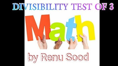 DIVISIBILITY TEST OF 3[CLASS 5TH]