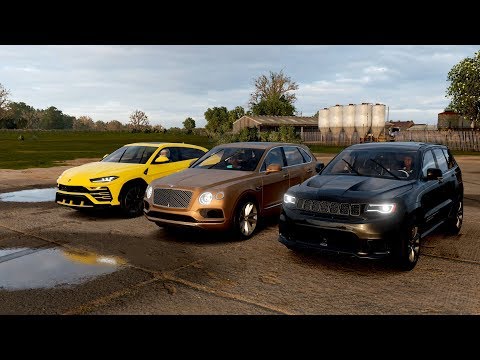 forza-horizon-4-drag-race:-lamborghini-urus-vs-jeep-grand-cherokee-trackhawk-vs-bentley-bentayga