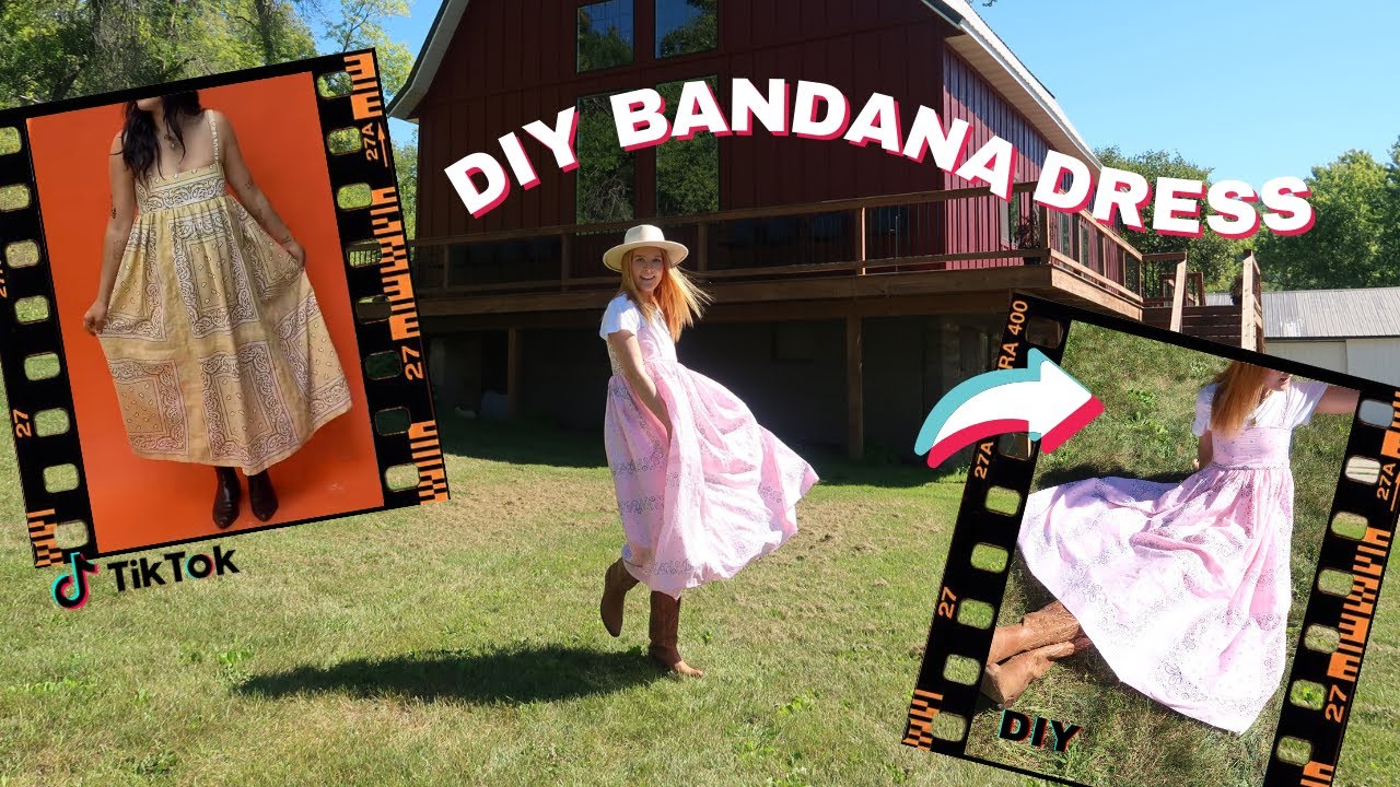 Sewing The Bandana Dress From TikTik | DIY Bandana Dress