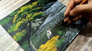 A lonely Bird painting | Acrylic painting for beginners step by step