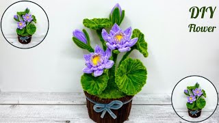 DIY / How to make beautiful water lily pots / Beautiful Handmade Pipe Cleaner