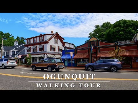 Downtown Ogunquit Scenic Walk - [Ogunquit, Maine] - 4k Walking Tour with Binaural 🎧