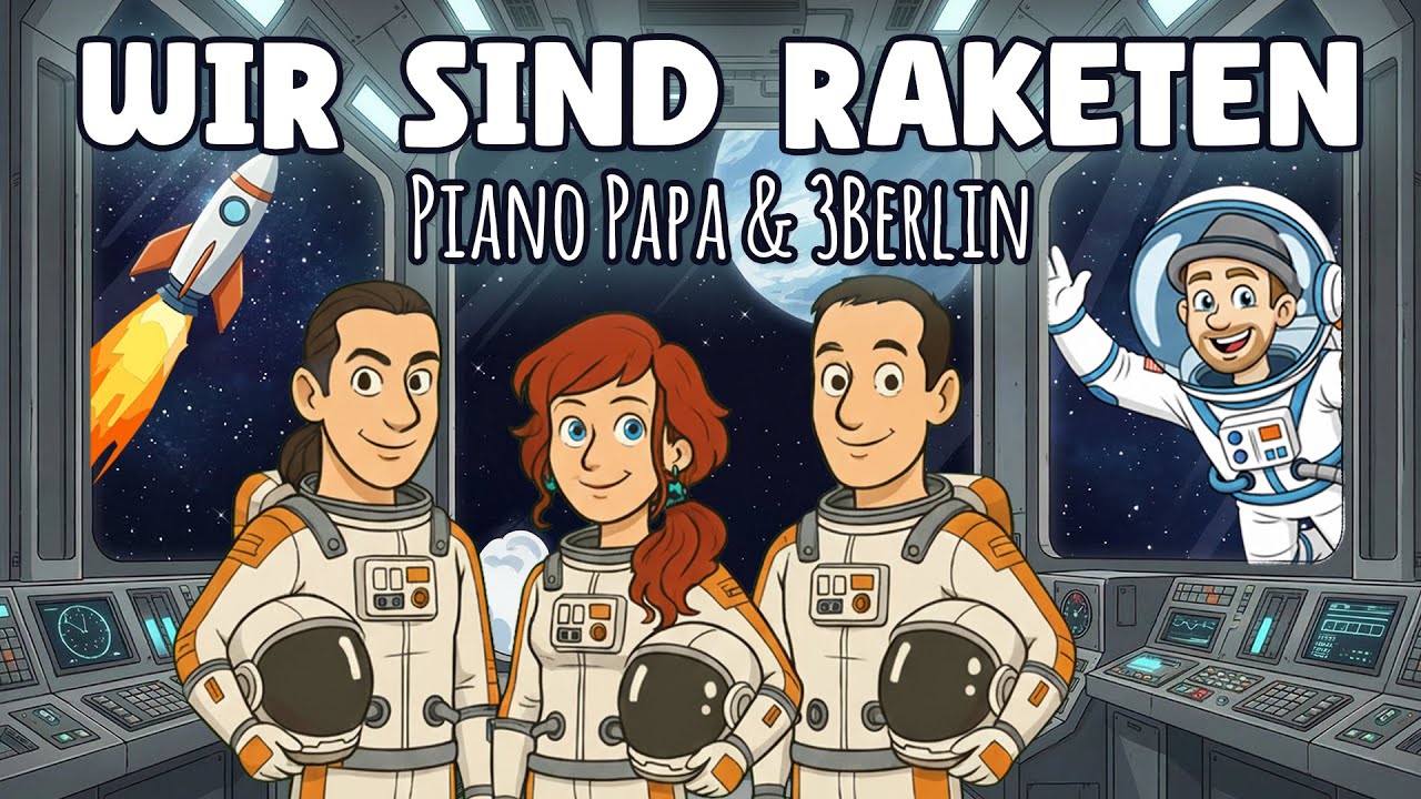 Wir sind Raketen 🚀 Kindermusik zum Tanzen • Kinderlied Astronaut | Piano Papa & 3Berlin