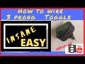 How to wire a toggle switch with 3 prongs [ on-off ] INSANE EASY