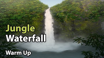 How to Paint a Jungle Waterfall (Warm Up) - Corel Painter X3