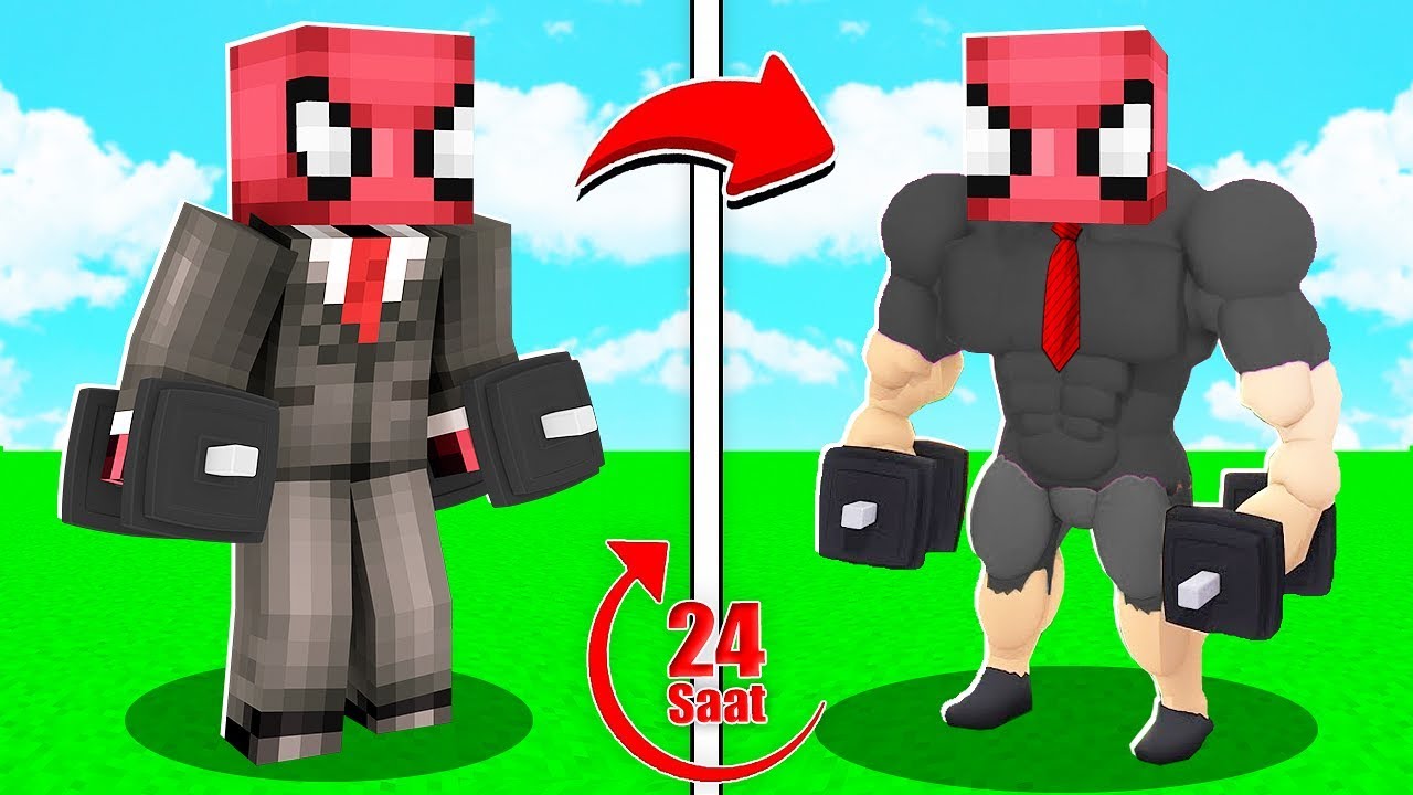 ⁣FAKİR 24 SAAT SPOR YAPTI! 😱 - Minecraft