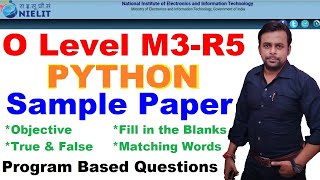 Python Sample Paper । Python Program । M3 R5 Objective Questions। Python Part 1। O Level Paper Sep 2