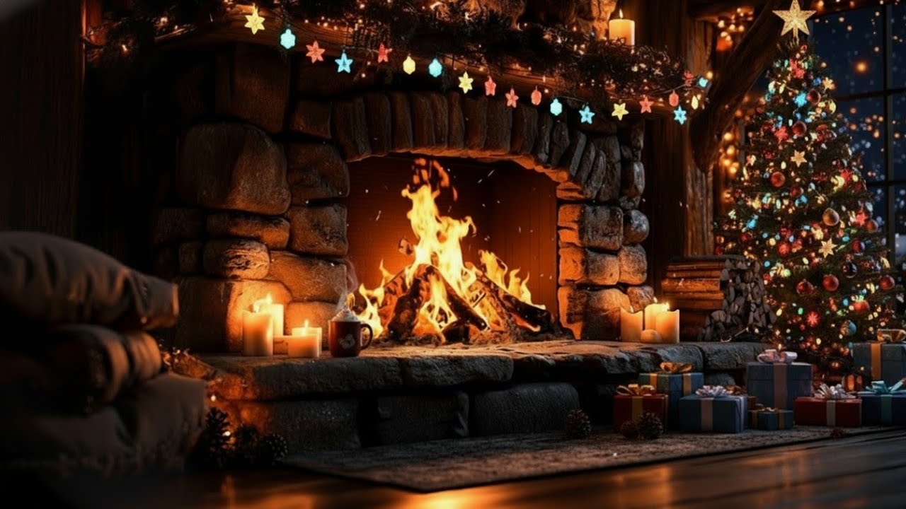 Cozy Autumn Cabin Fireplace 4K with Crackling Fire Sounds to Relieve ...