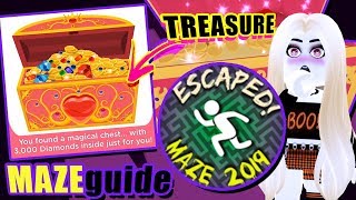 MAZE GUIDE! BADGE & TREASURE CHEST LOCATIONS! Royale High Autumn Town 2019 Update