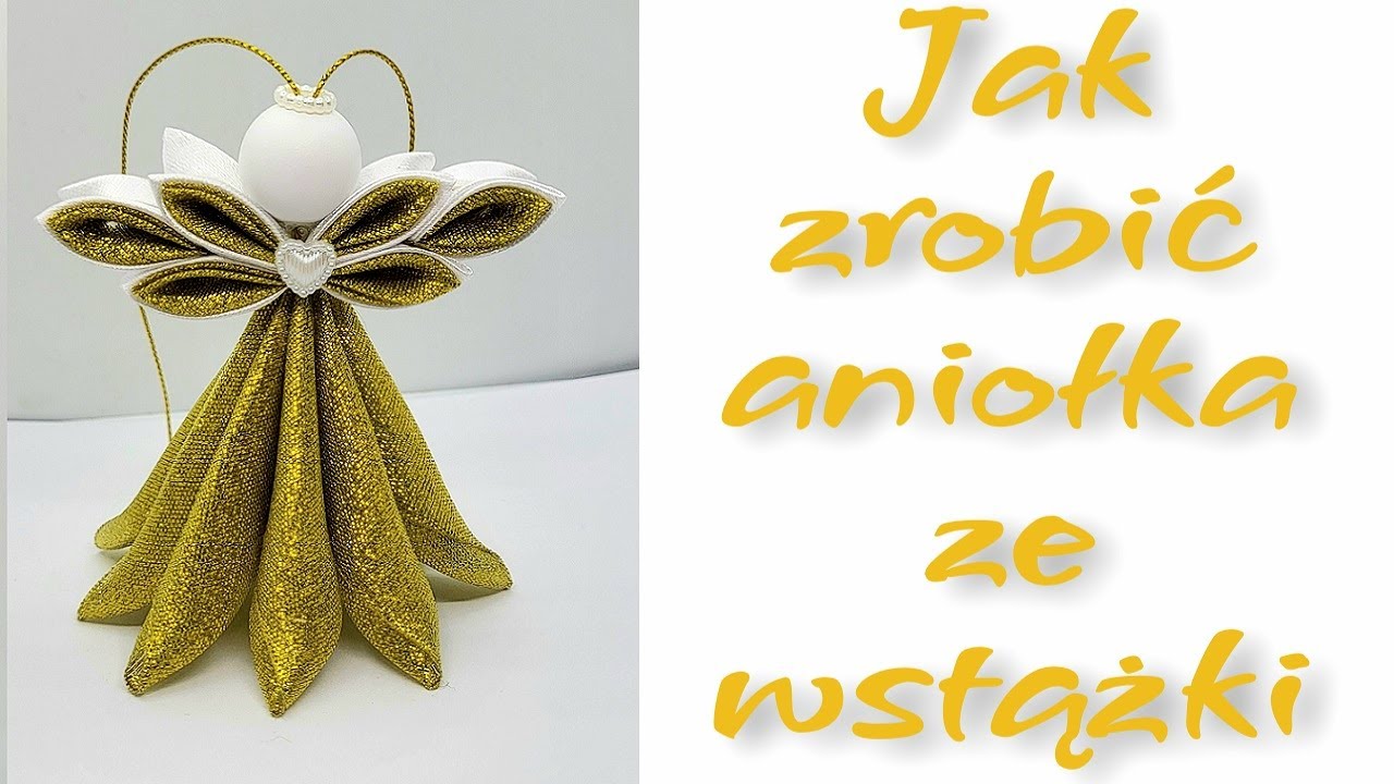 ANIOŁEK Z SKRZYDŁAMI ZE WSTĄŻKI, aniołki, anioł, święta, tutorial, anioł z sukienką