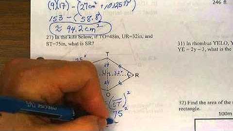 GEOM 2nd Sem Review Pro 27 Calculate the diagonal of a kite