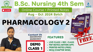 DEMO CLASS 1 | bsc nursing 4th semester | pharmacology bsc nursing 4th semester | B. Sc NURSING 2024