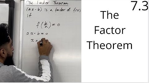 Edexcel AS Level Maths: 7.3 The Factor Theorem