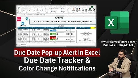 Due Date Pop-up Alert & Tracker with Color Change Notifications in Microsoft Excel