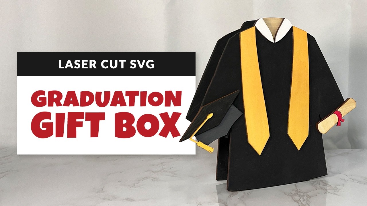 Graduation Box Dxf Graduation Gift Box Laser SVG | Glowforge & xTool Laser Cut Graduation ...
