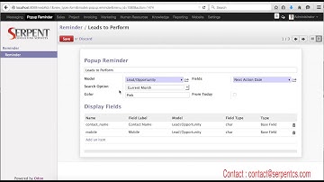 ODOO Popup Reminder Module