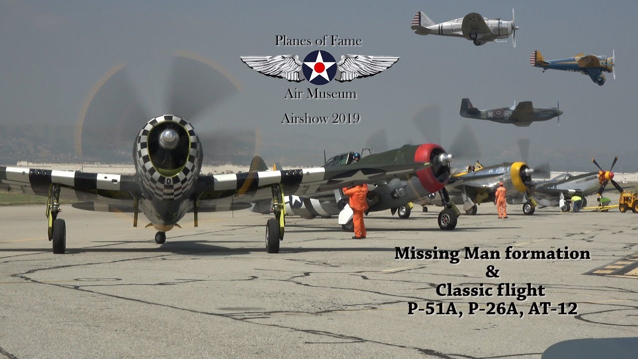 ⁣4 P-47 Thunderbolt's Missing Man flight, Planes of Fame airshow 2019