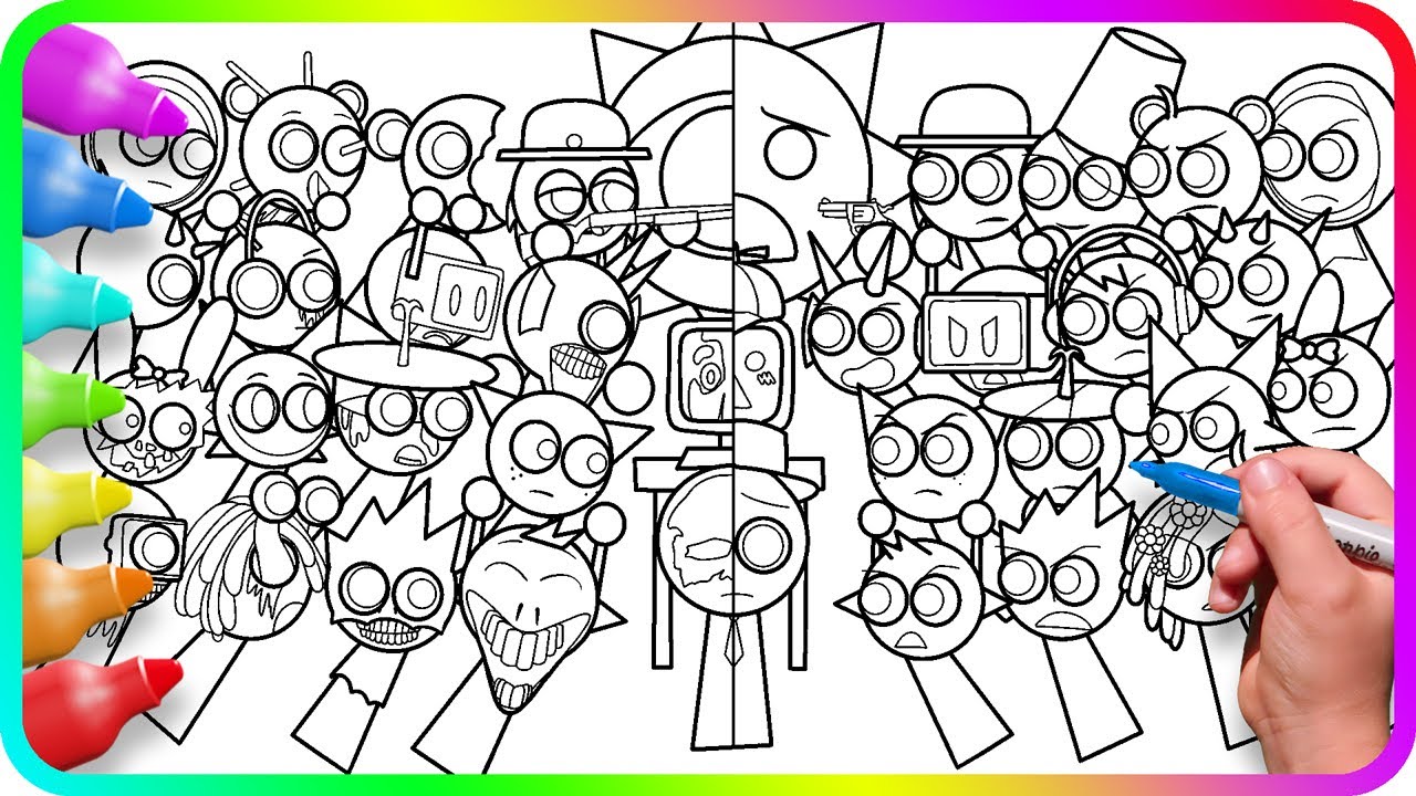 Incredibox SPRUNKI Coloring Pages - Phase 2 vs Phase 1 / Satisfying Coloring SPRUNKI characters