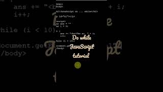 do while JavaScript tutorial