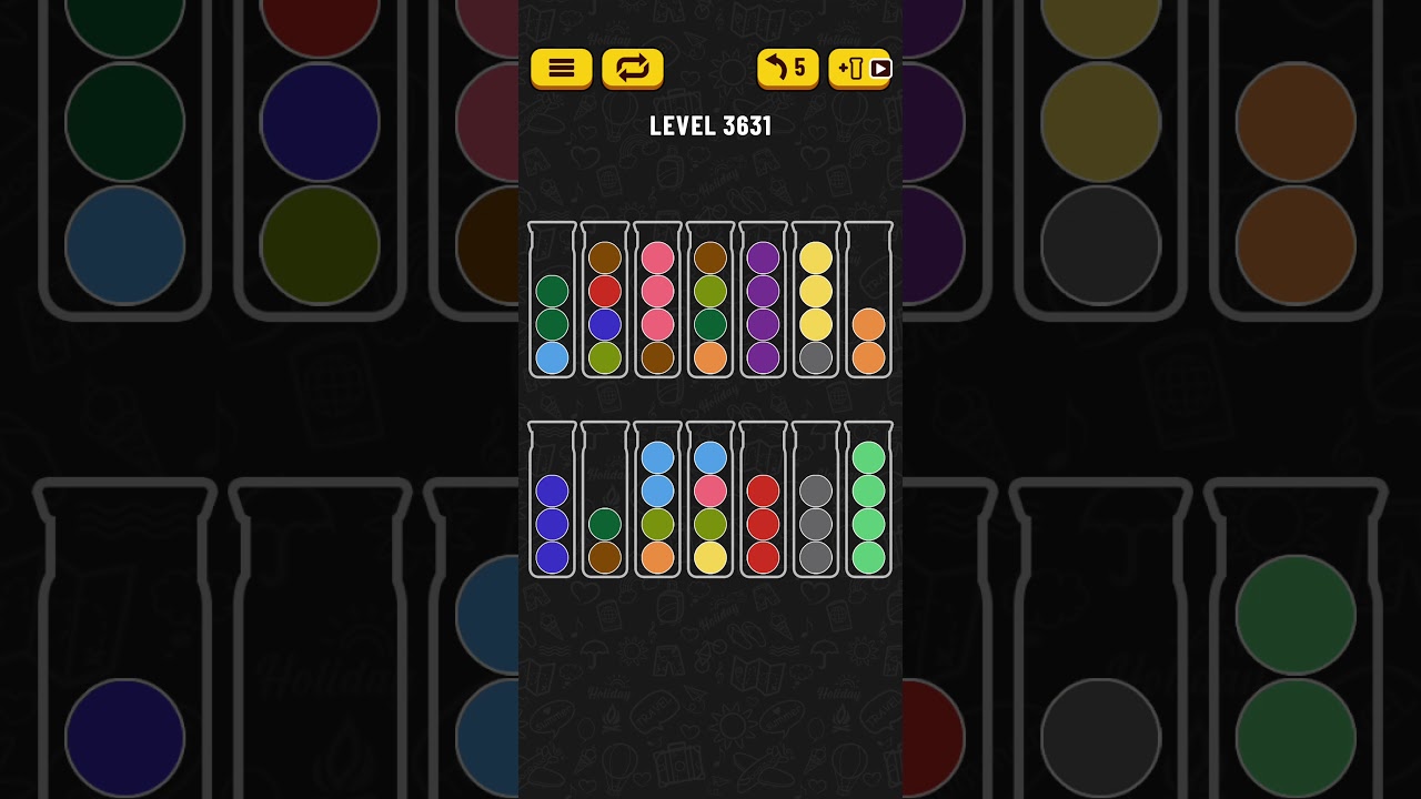 Ball Sort Puzzle Level 3631 = Cup Sort Puzzle Level 3631 = Water Sort Puzzle Level 3631 All the same
