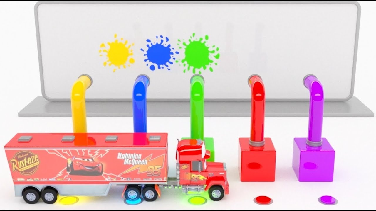 Learn Colors With Disney Cars Mack Truck Sully And Monster MqQeen Learn colors with disney cars mack truck sully and monster mqqeen
