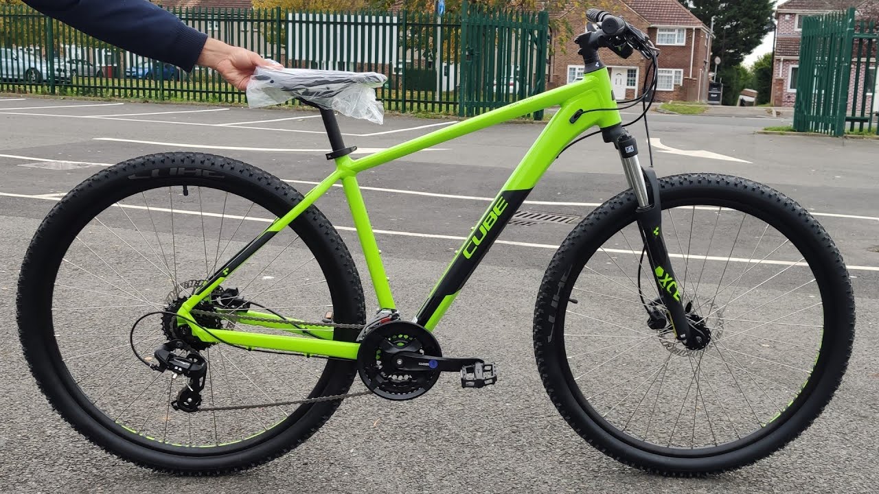 CUBE Hardtail Mountain in LAMBORGHINI GREEN &Black! Close Up Review & Test Ride(L) - YouTube