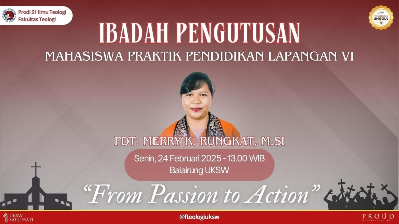 Ibadah Pengutusan Mahasiswa Praktik Pendidikan Lapangan VI