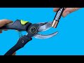 An easy way to sharpen pruning shears to razor sharpness using a battery in 5 minutes