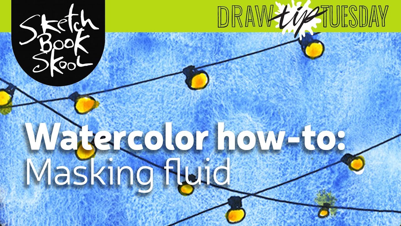 Draw Tip Tuesday - Watercolor and Masking Fluid - YouTube