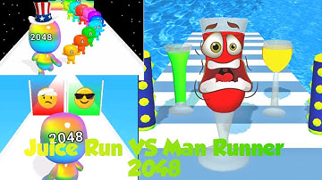 Fun Juice Run🆚️man runner 2048 most satisfying asmr and funny gameplay ever #juicerun #manrunner2048